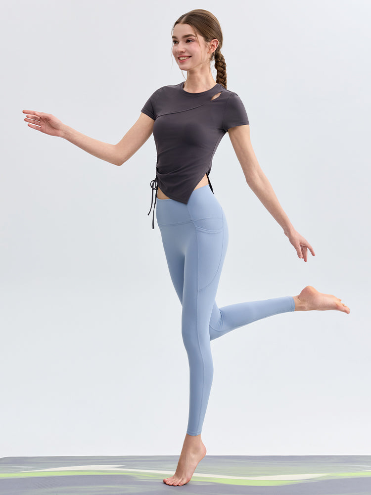 7A抗菌 通気性 アシンメトリー スリット入り 半袖