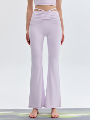 接触冷感 シャーリング フレアレギンス ピラティスウェア