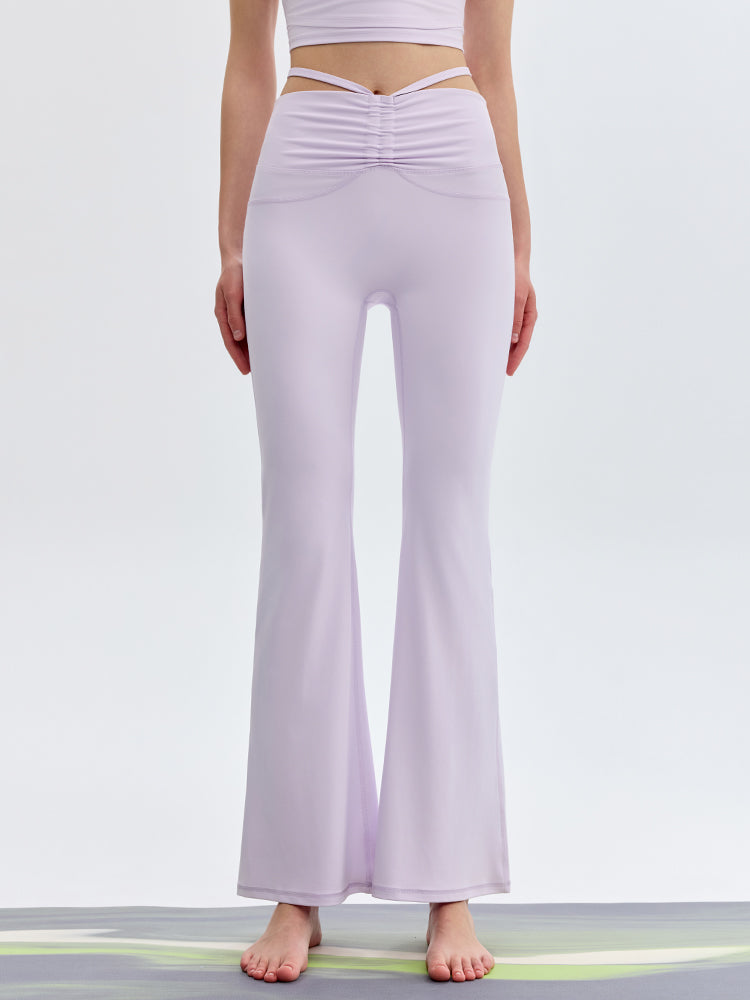 接触冷感 シャーリング フレアレギンス ピラティスウェア