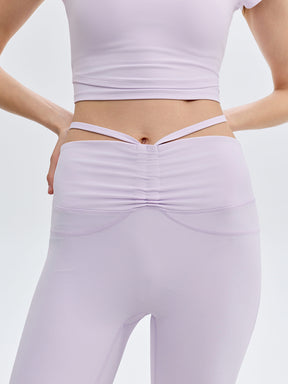 接触冷感 シャーリング フレアレギンス ピラティスウェア