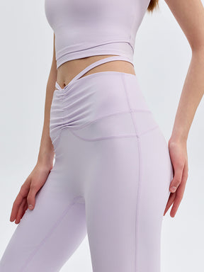 接触冷感 シャーリング フレアレギンス ピラティスウェア