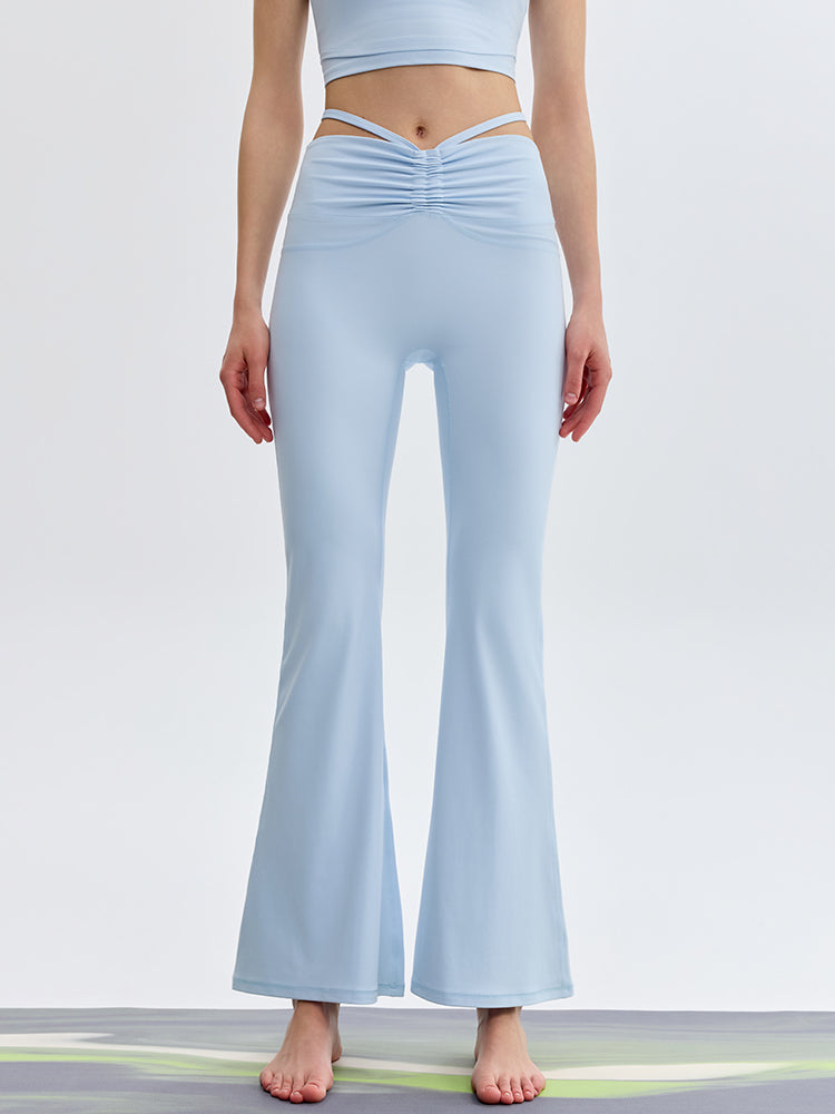 接触冷感 シャーリング フレアレギンス ピラティスウェア