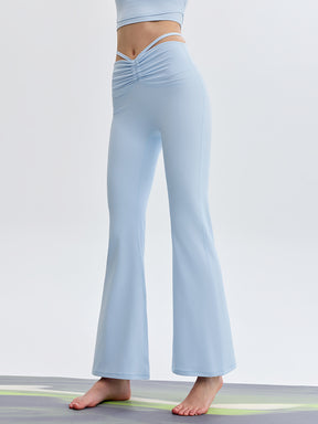 接触冷感 シャーリング フレアレギンス ピラティスウェア