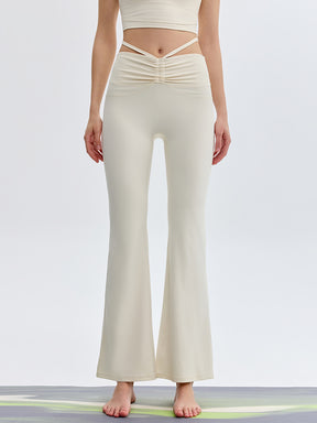 接触冷感 シャーリング フレアレギンス ピラティスウェア