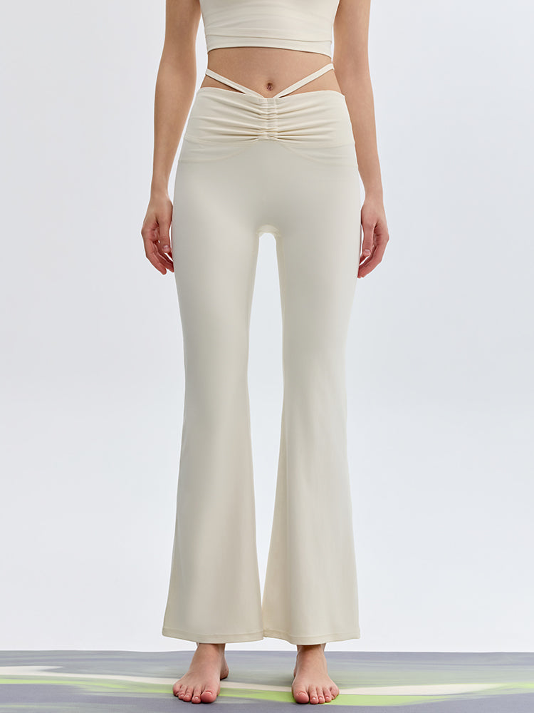 接触冷感 シャーリング フレアレギンス ピラティスウェア