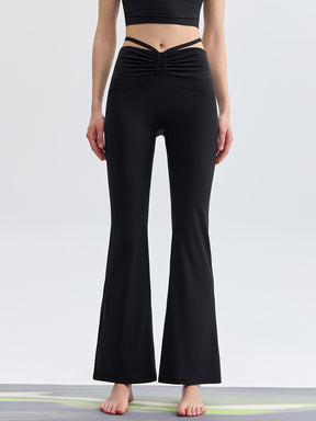 接触冷感 シャーリング フレアレギンス ピラティスウェア