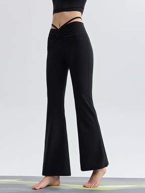 接触冷感 シャーリング フレアレギンス ピラティスウェア