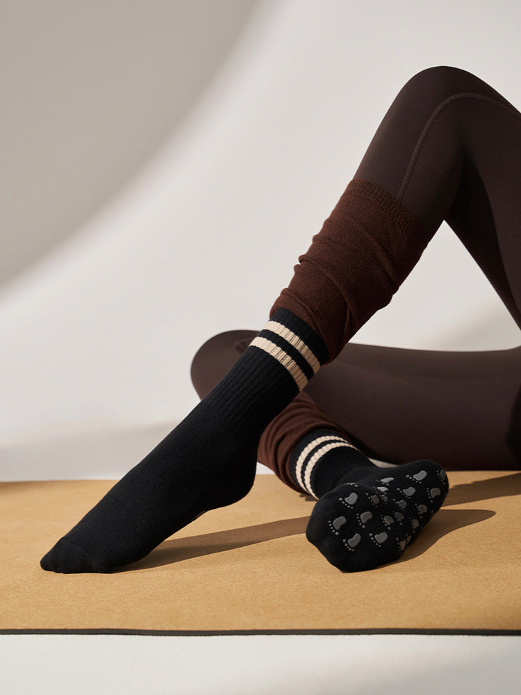 滑り止める付き ピラティス靴下 ハイソックス