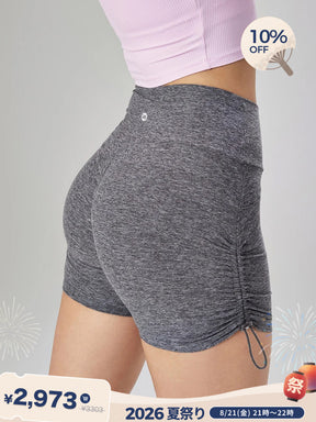 ヒップアップ キュロットパンツ サイドシャーリング入り