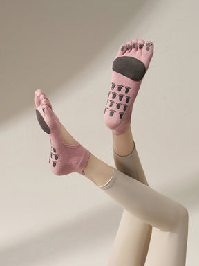 本革 滑り止める付き 甲あき 5本指ソックス