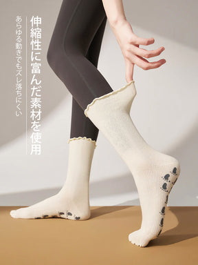フリル 滑り止める付き クルーソックス