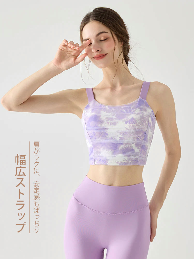 花柄 メッシュ ブラトップパッド付き