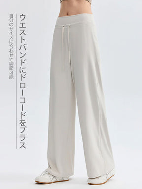 ハイウェスト ストレート ワイドパンツ ヨガパンツ