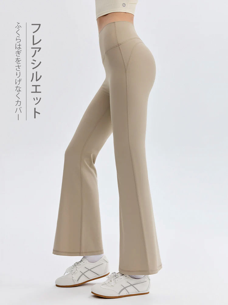 美尻 ハイウエスト フレアレギンス ヨガパンツ