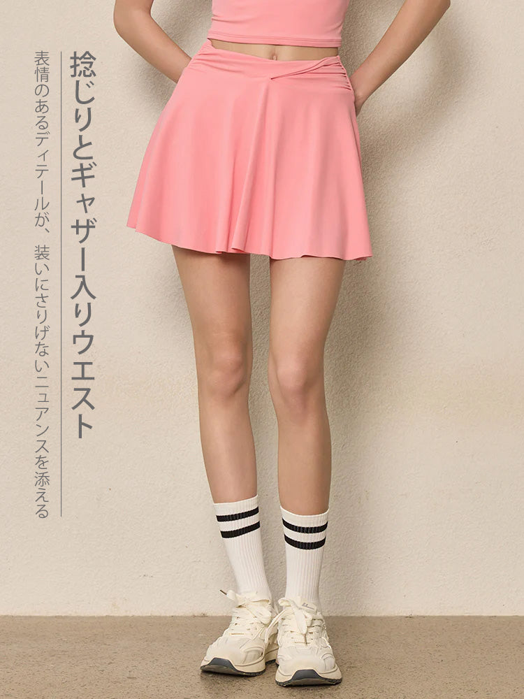 ツイストハイウエスト インナー付き テニススカート