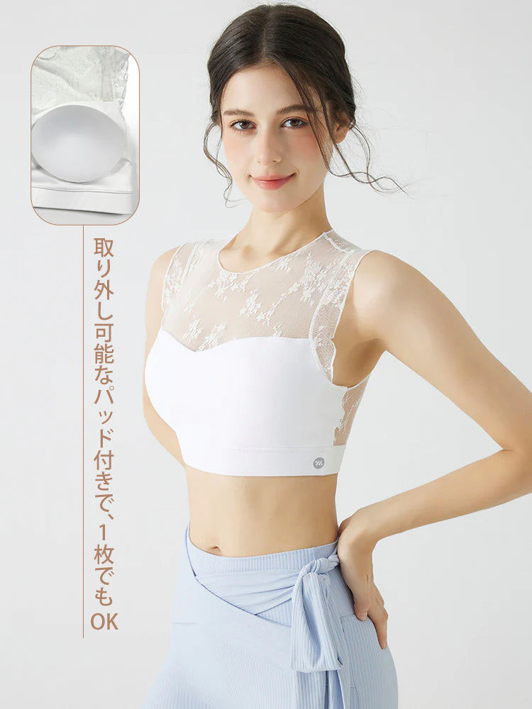 レース切り替え タンクトップ ノースリーブ