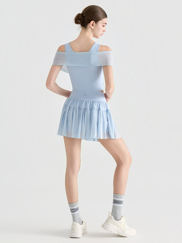 ハイウエスト プリーツ テニススカート インナー付き ポケット付き