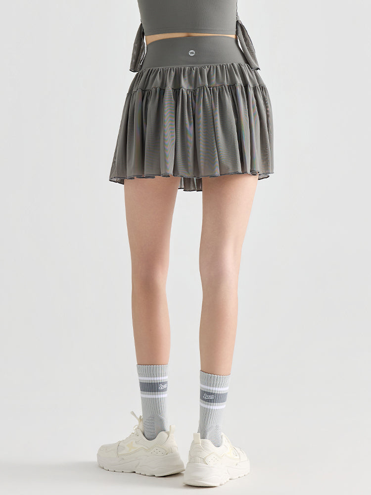 ハイウエスト プリーツ テニススカート インナー付き ポケット付き