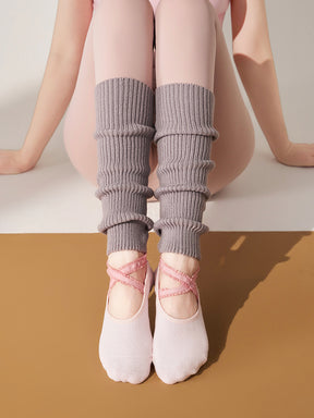 厚手 ハイソックス 滑り止める付き ピラティス靴下 レッグウォーマー付きソックス
