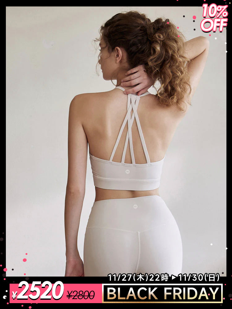 ヨガブラ　バッククロス　ホルターネックブラトップ