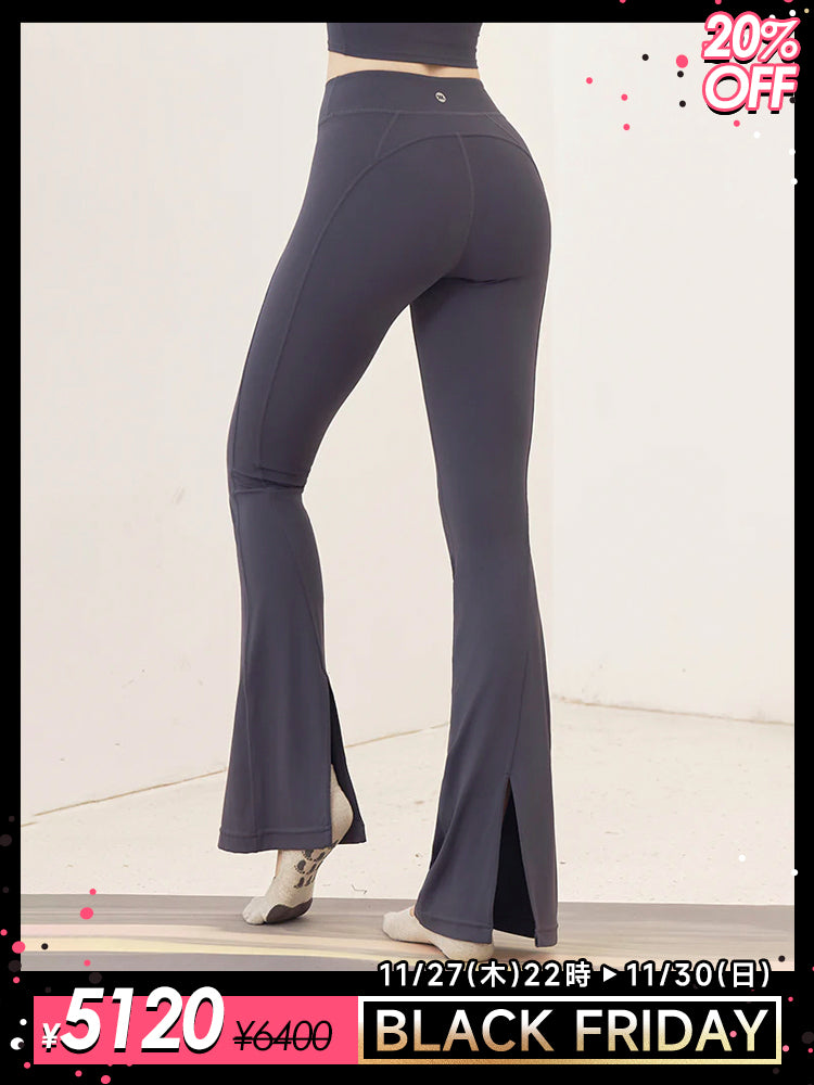 裾後ろスリット入り ミッドライズレギンス