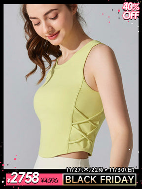 パッド付きタンクトップ ノースリーブ 抗菌素材