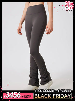 ハイウエスト 美脚スタックパンツ