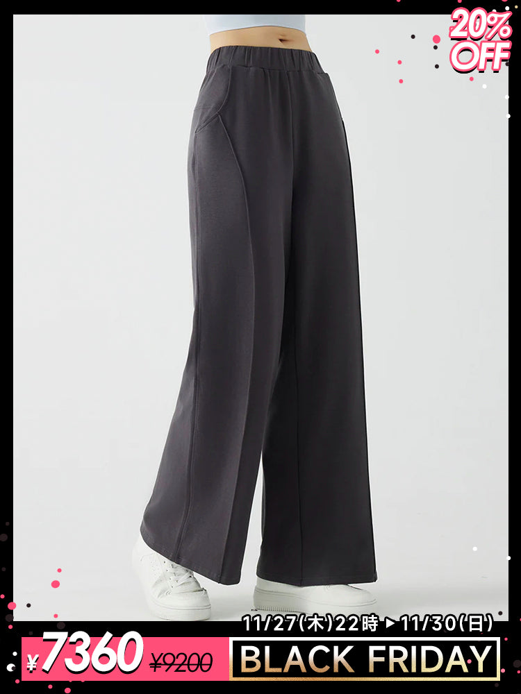 冬用 保温 ゆったり ワイドパンツ 裏起毛