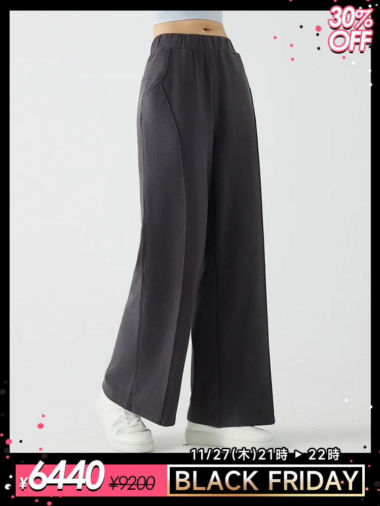 冬用 保温 ゆったり ワイドパンツ 裏起毛