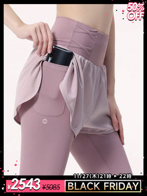 2in1ショートパンツ付きレギンス
