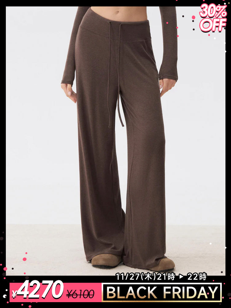 秋冬 ソフト ワイドパンツ