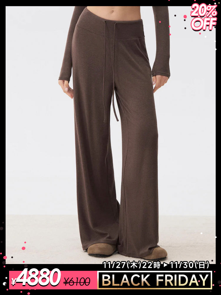 秋冬 ソフト ワイドパンツ