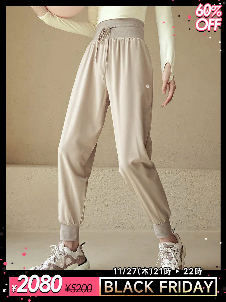 ハイウエストジョガーパンツ 接触冷感素材 UVカット