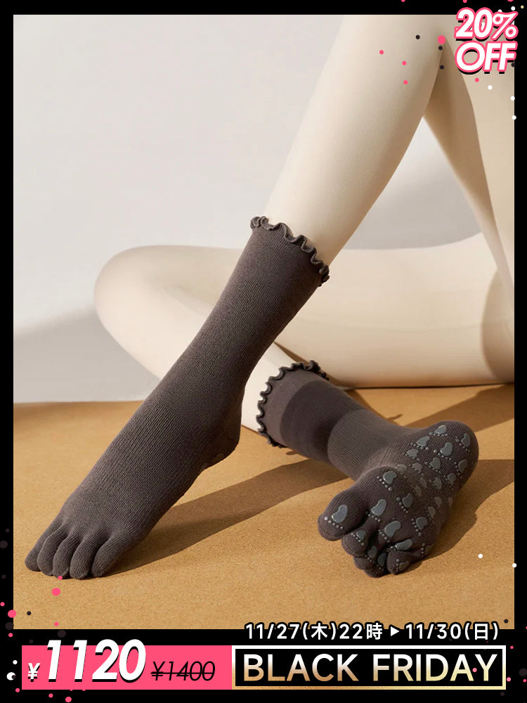 フリル 滑り止める付き クルーソックス