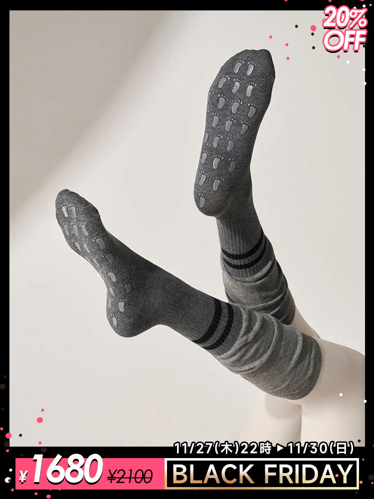 滑り止める付き ピラティス靴下 ハイソックス