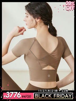 メッシュ切替 パッド付き半袖