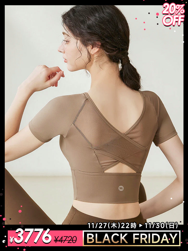 メッシュ切替 パッド付き半袖