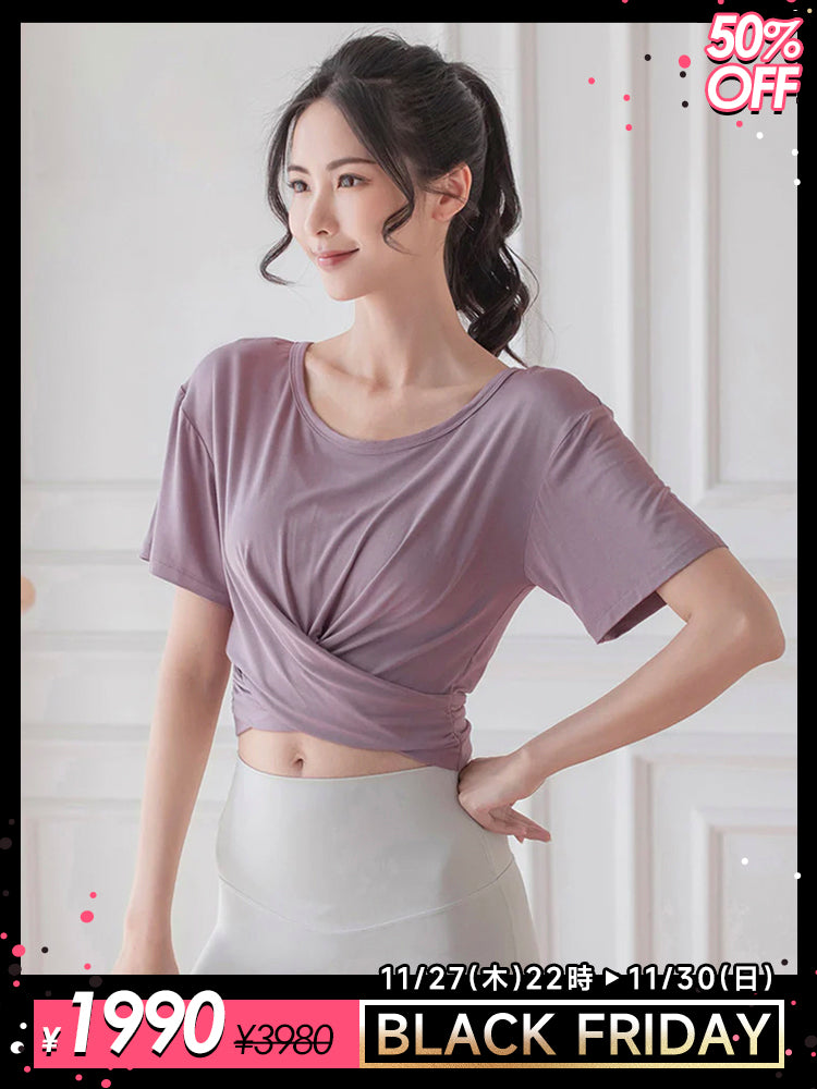 フロントクロス半袖シャツ