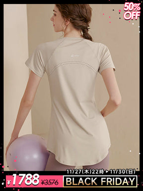 ロング丈 半袖シャツ 着痩せ