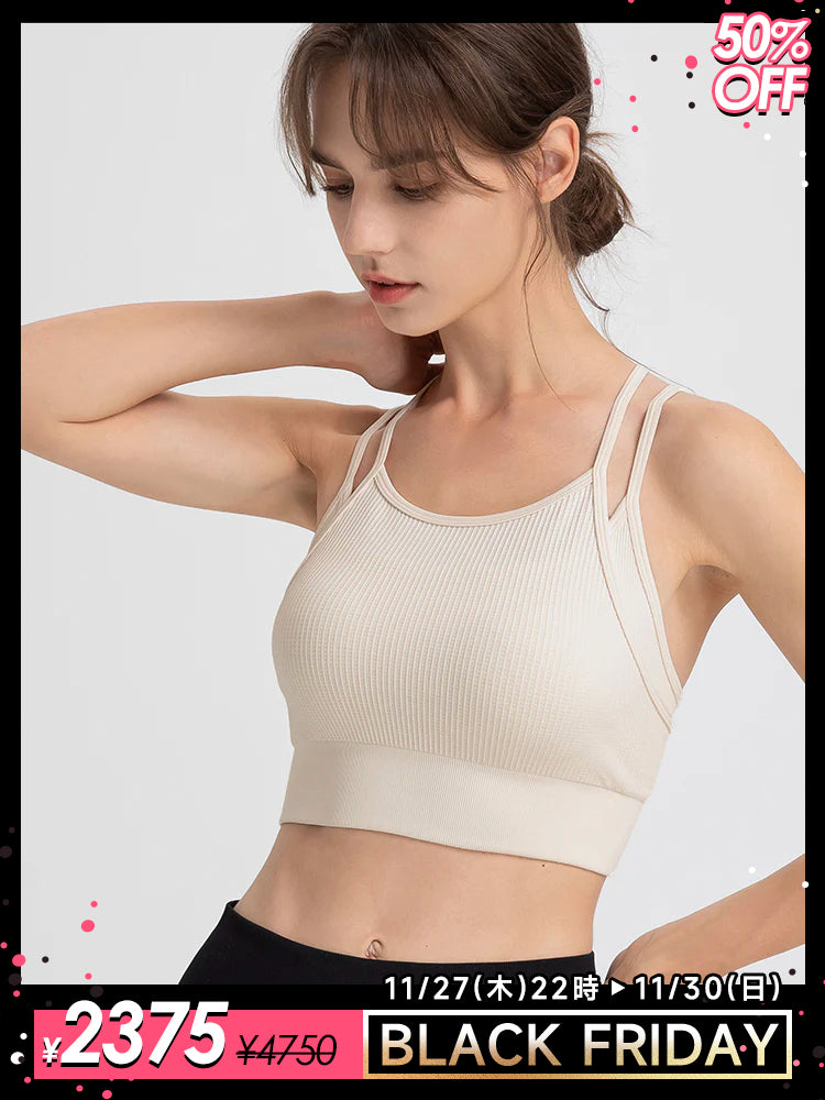 フェイクレイヤード 美背 ブラトップ