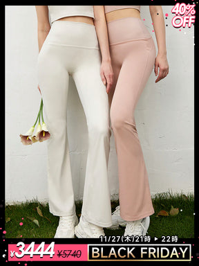 ハイウェスト　フレアレギンス　