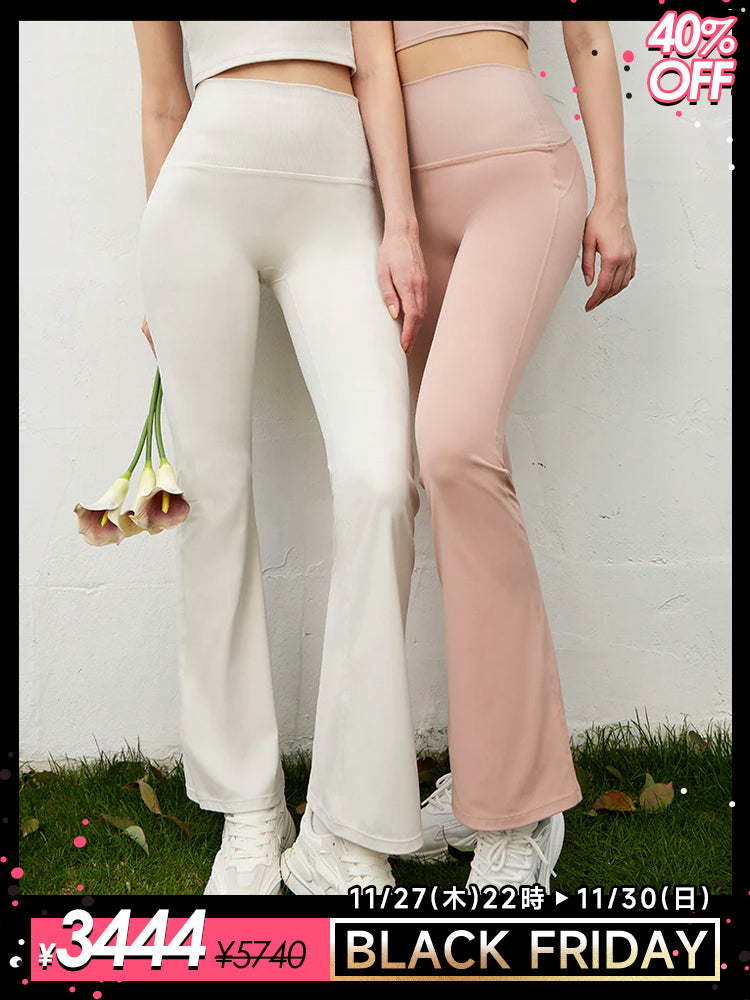 ハイウェスト　フレアレギンス　