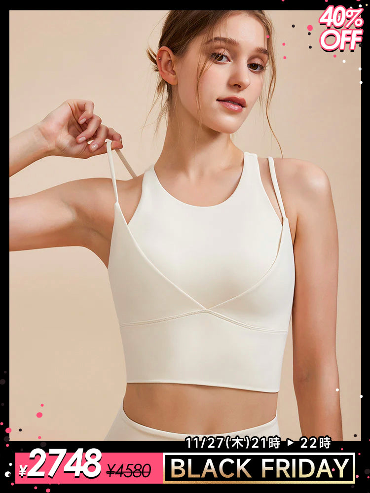 フェイクレヤードスポーツブラ 防振 ダブルストラップ