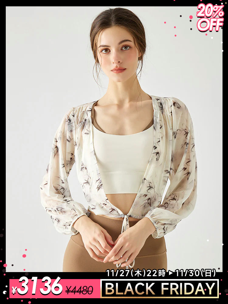 2way 長袖 薄手 ヨガカーディガン