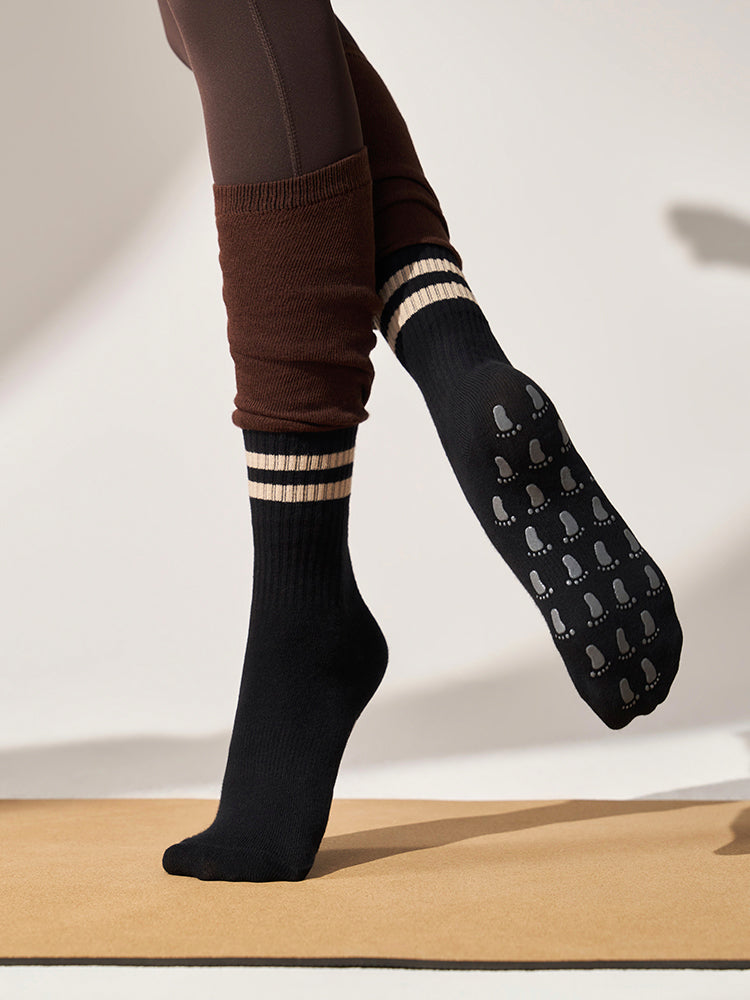 滑り止める付き ピラティス靴下 ハイソックス