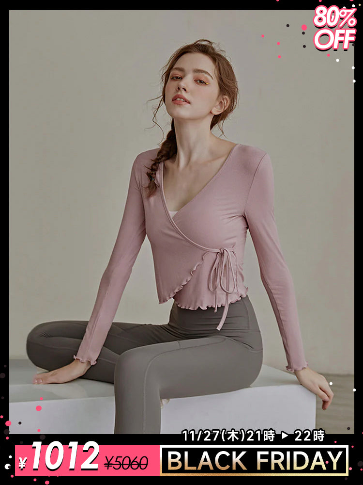 フリルカフス 速乾 羽織り ヨガトップ