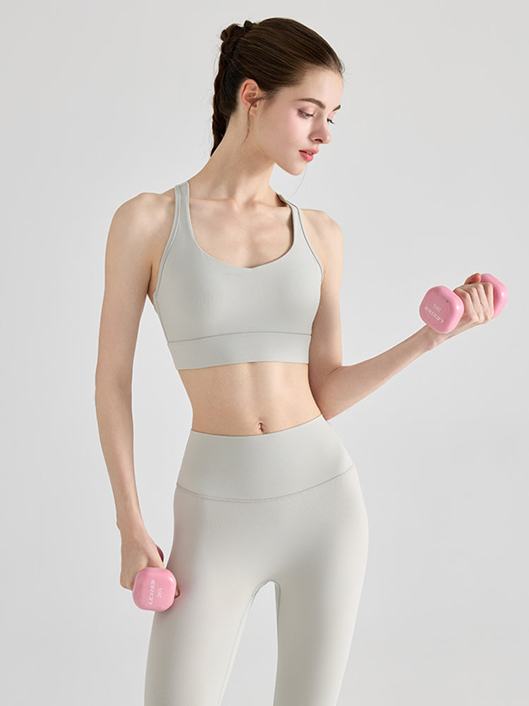 YoFlex™ クロスバック 脇すっきり 吸湿速乾 ハイサポート スポーツブラ