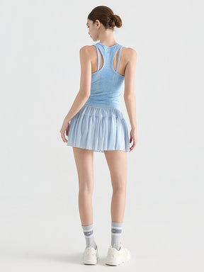 ハイウエスト プリーツ テニススカート インナー付き ポケット付き