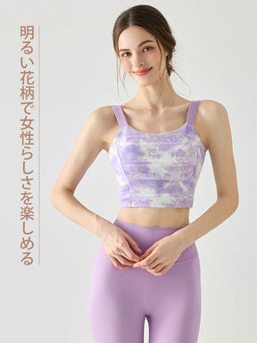 花柄 メッシュ ブラトップパッド付き