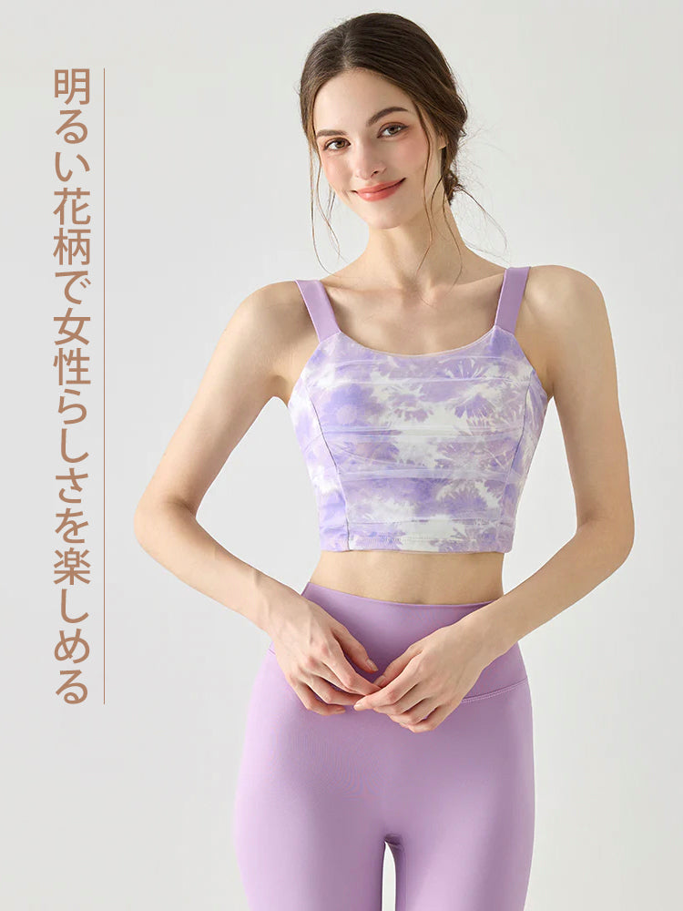 花柄 メッシュ ブラトップパッド付き